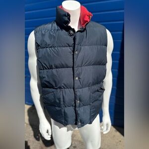 J. Crew Blue Puffer Vest X-Large with red inside